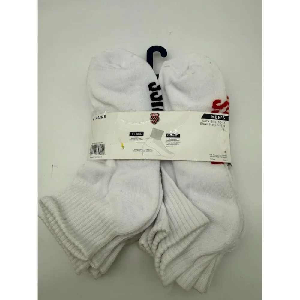 Men k Swiss half cushion socks shoe size 6-12.5